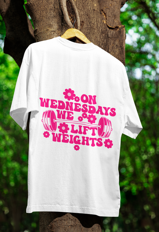 On Wednesdays We Lift Weights T-shirt